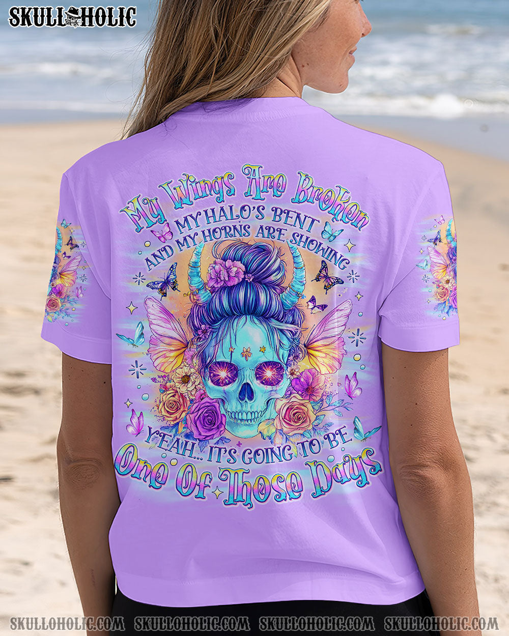 BLISSCORNERS YES I'M PRETTY SKULL MESSY BUN ALL OVER PRINT