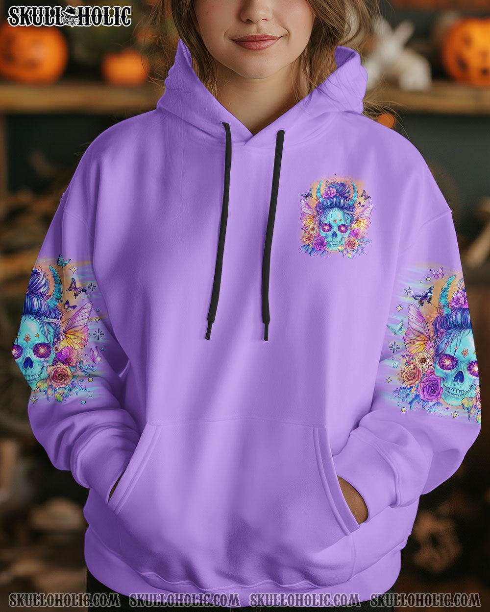 BLISSCORNERS YES I'M PRETTY SKULL MESSY BUN ALL OVER PRINT
