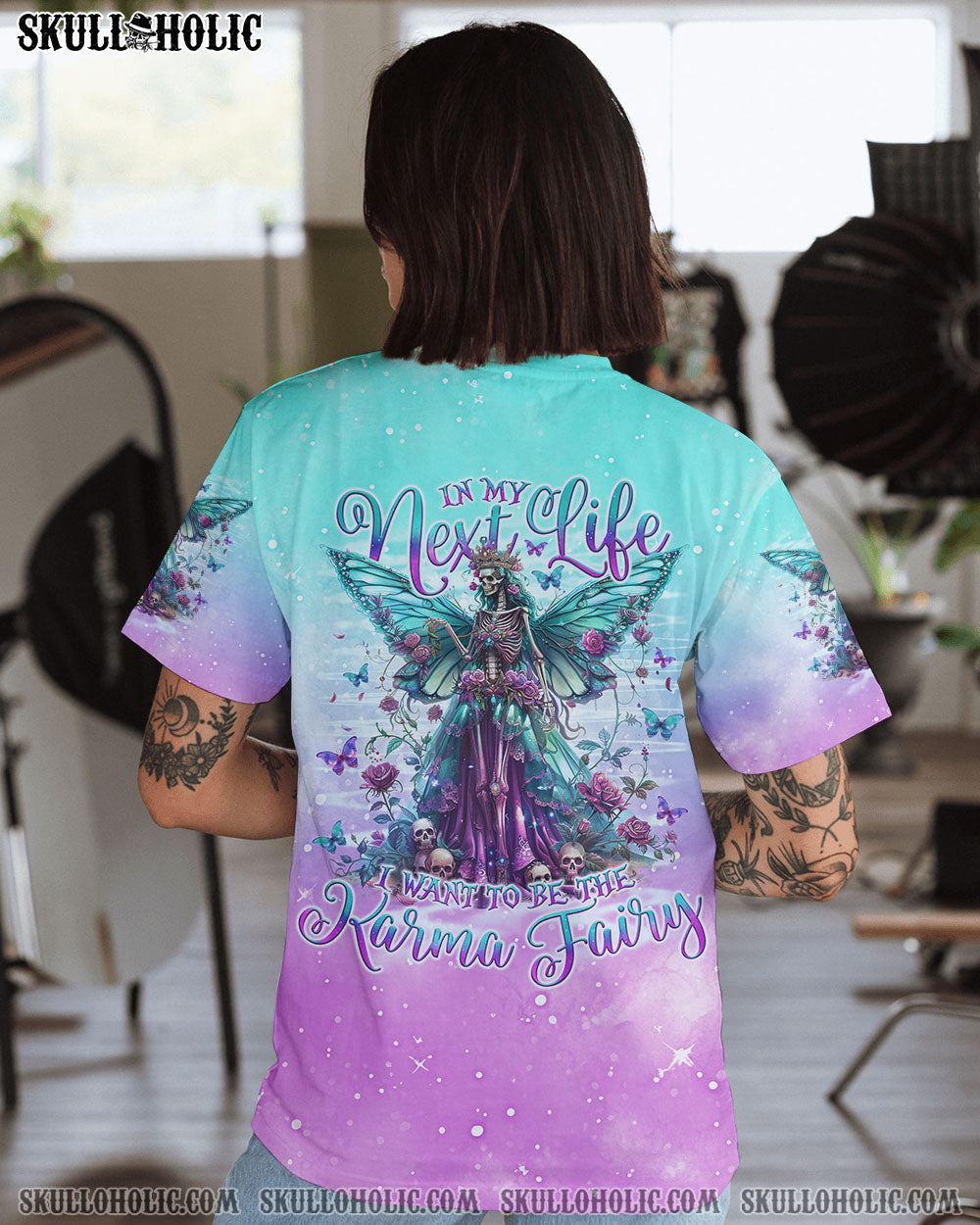 BLISSCORNERS KARMA FAIRY SKULL SKELETON ALL OVER PRINT