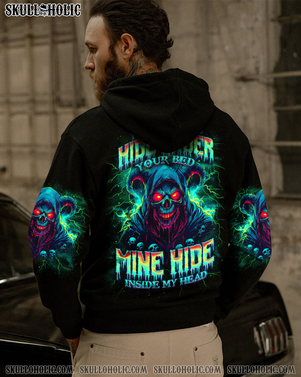 BLISSCORNERS YOUR DEMONS HIDE UNDER YOUR BED SKULL ALL OVER PRINT