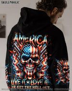 BLISSCORNERS AMERICA LIVE IT LOVE IT OR GET THE HELL OUT ALL OVER PRINT
