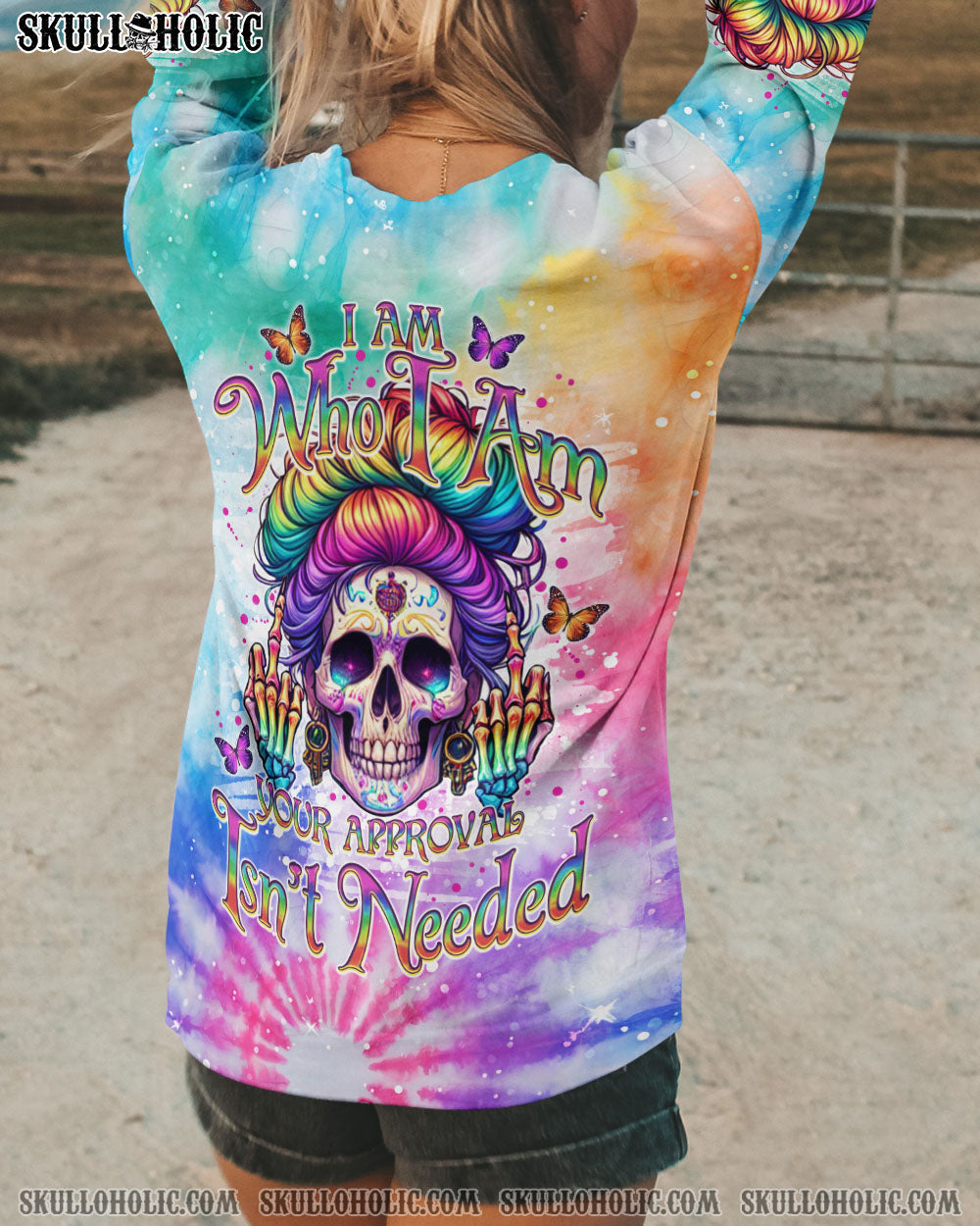 BLISSCORNERS I AM WHO I AM YOUR APPROVAL ISN'T NEEDED MESSY BUN ALL OVER PRINT
