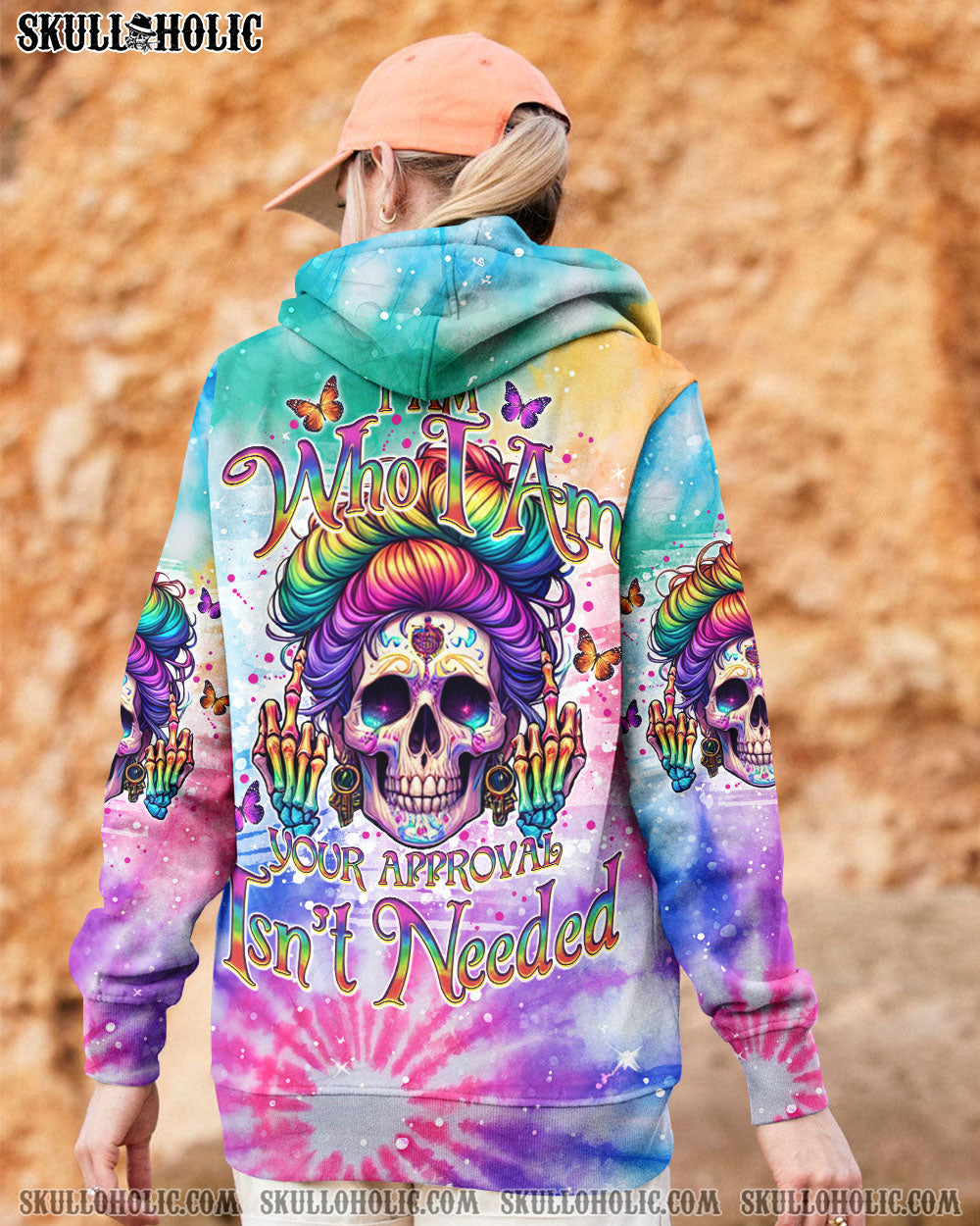 BLISSCORNERS I AM WHO I AM YOUR APPROVAL ISN'T NEEDED MESSY BUN ALL OVER PRINT