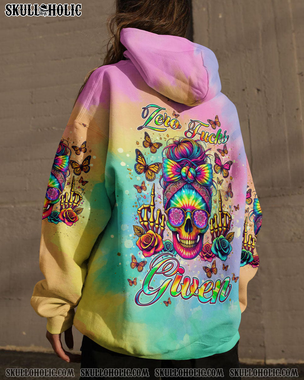 BLISSCORNERS ZERO F GIVEN SKULL MESSY BUN TIE DYE ALL OVER PRINT
