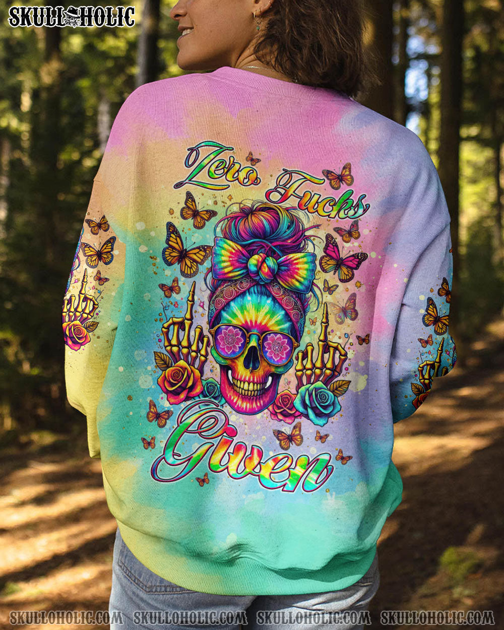 BLISSCORNERS ZERO F GIVEN SKULL MESSY BUN TIE DYE ALL OVER PRINT