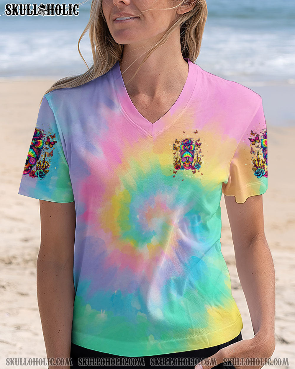 BLISSCORNERS ZERO F GIVEN SKULL MESSY BUN TIE DYE ALL OVER PRINT