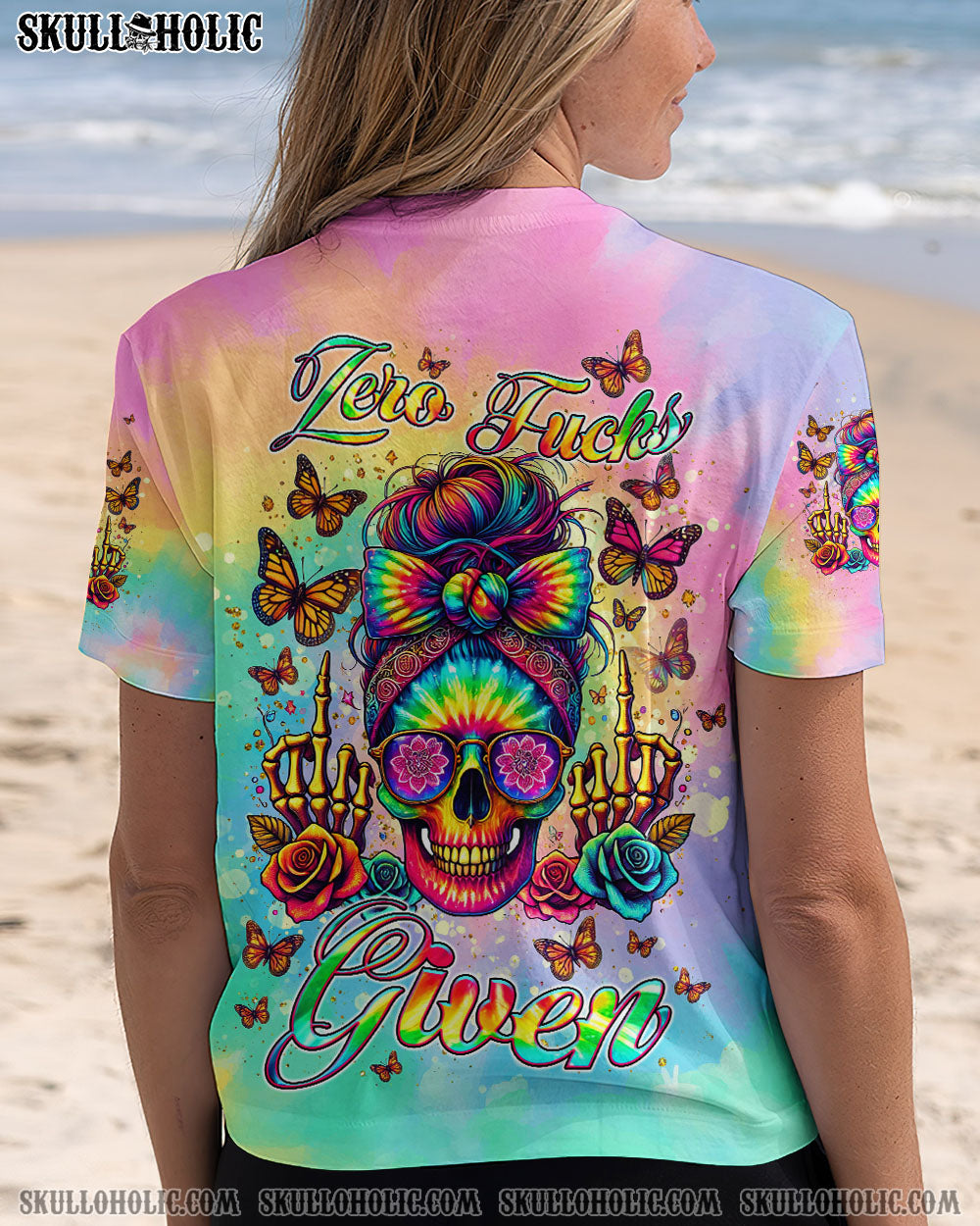 BLISSCORNERS ZERO F GIVEN SKULL MESSY BUN TIE DYE ALL OVER PRINT