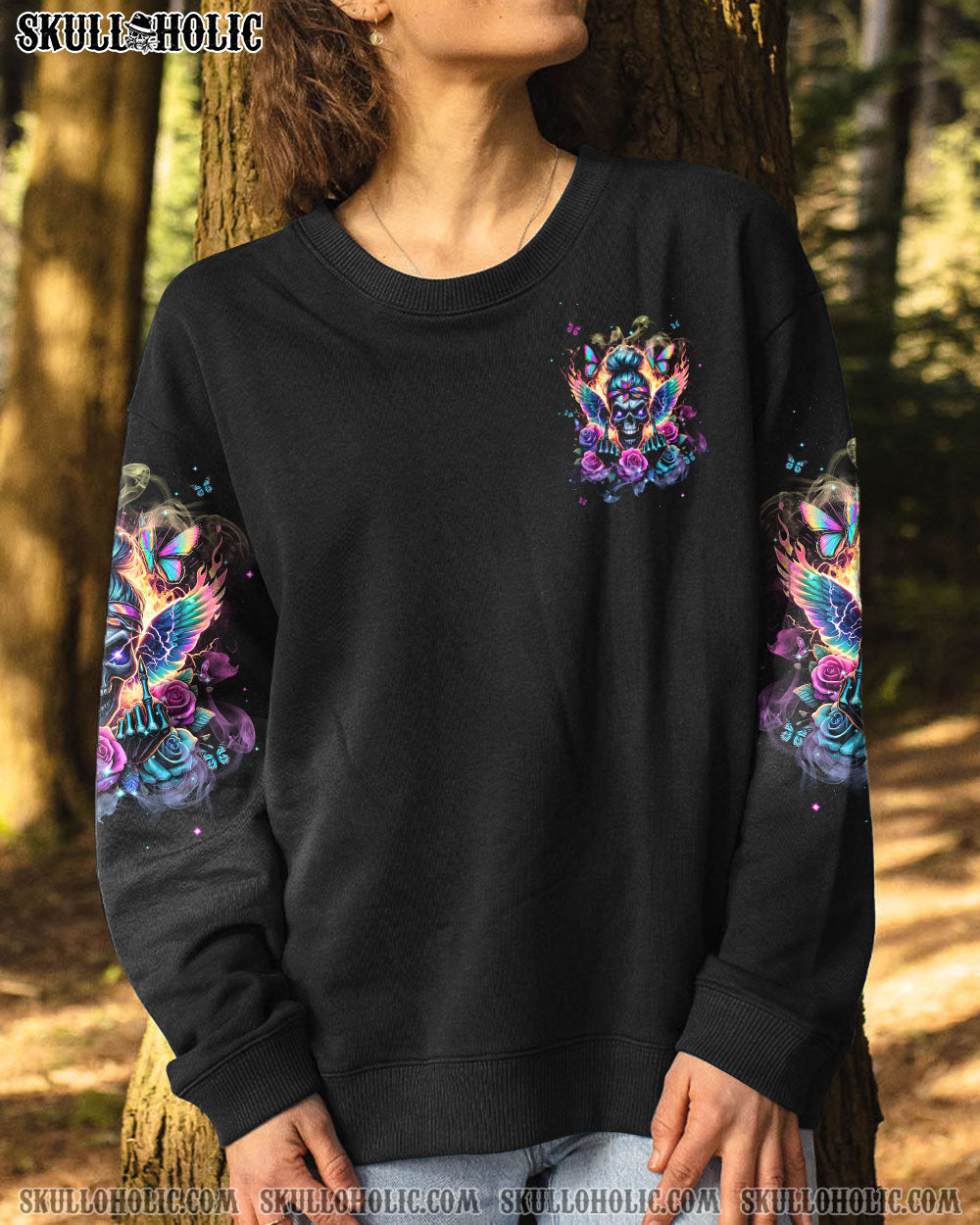 BLISSCORNERS IF MY MOUTH DOESN'T SAY IT SKULL MESSY BUN ALL OVER PRINT