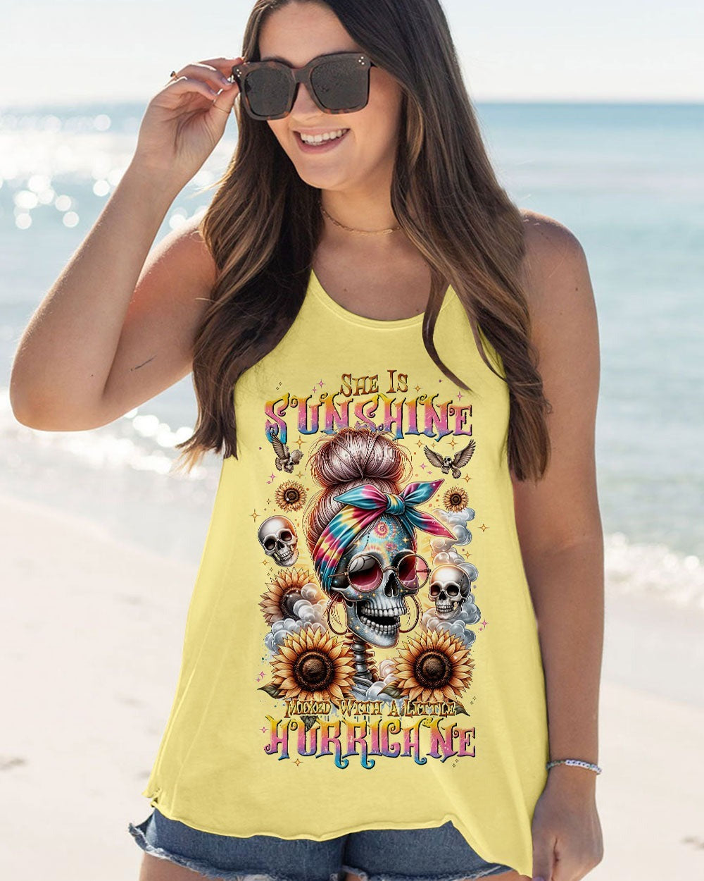 BLISSCORNERS MY GIVE A F IS BROKEN MESSY BUN SKULL ALL OVER PRINT