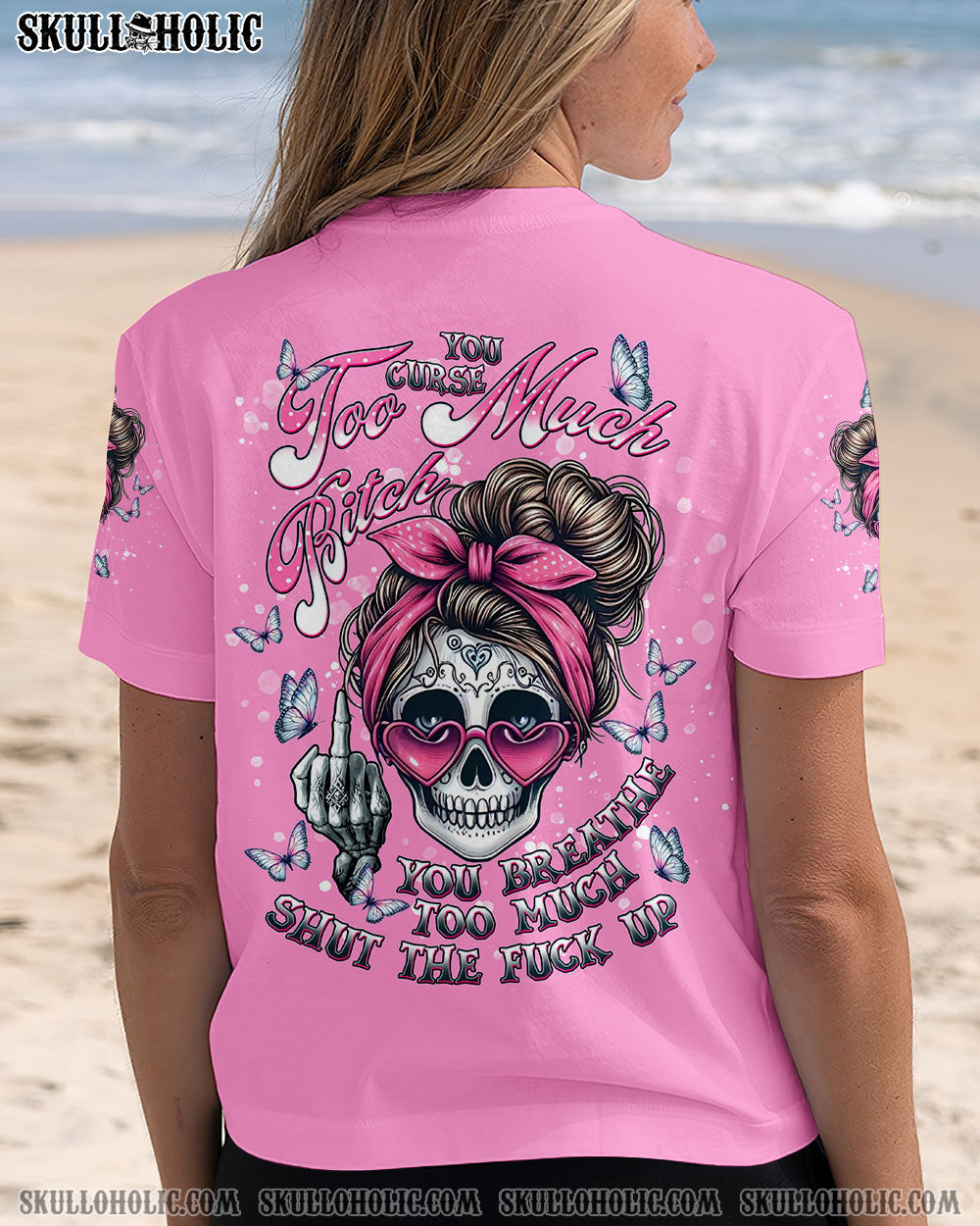 BLISSCORNERS EXPENSIVE DIFFICULT AND TALKS BACK MESSY BUN TIE DYE ALL OVER PRINT