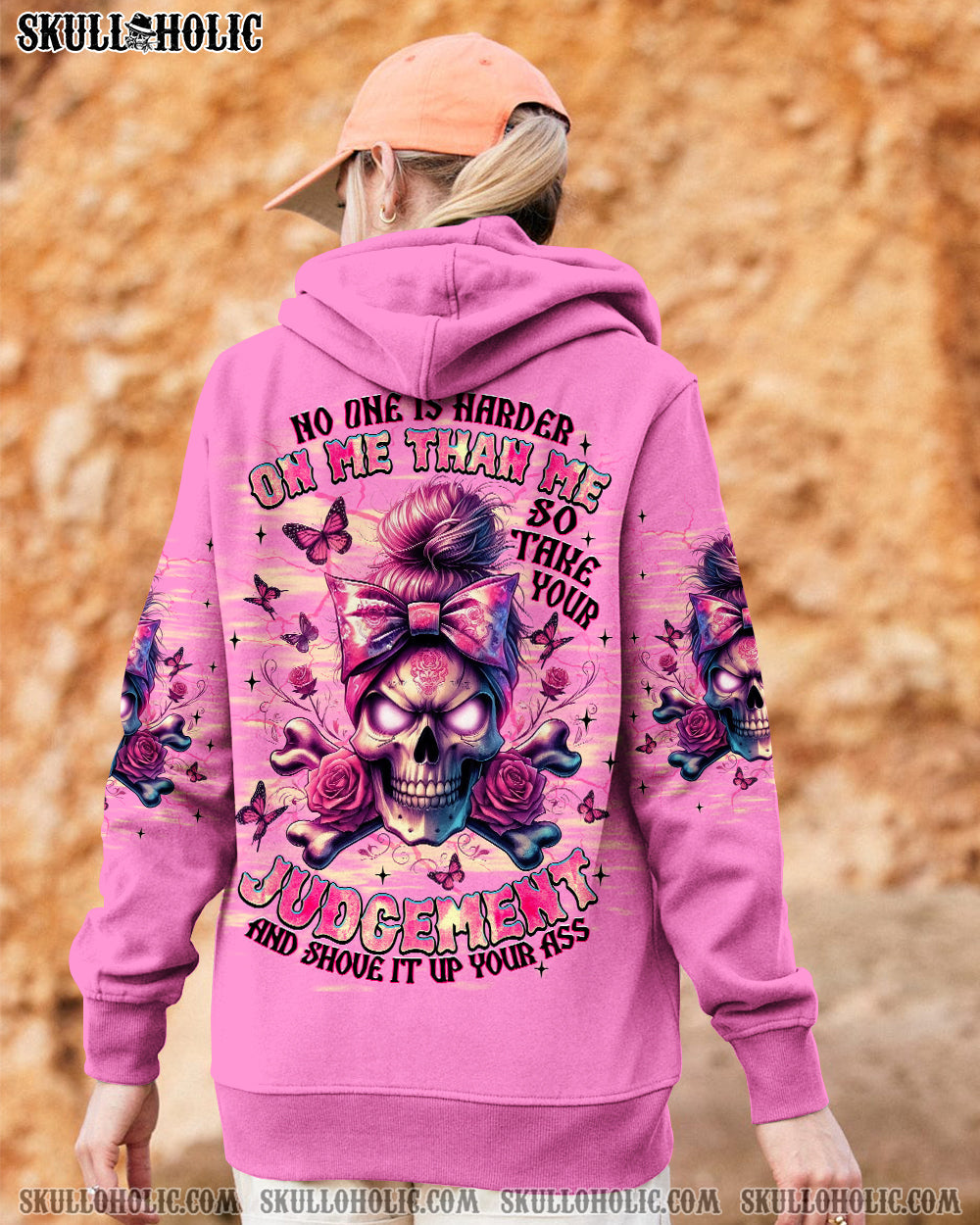 BLISSCORNERS HOW HEARTLESS I CAN BE SKULL MESSY BUN ALL OVER PRINT
