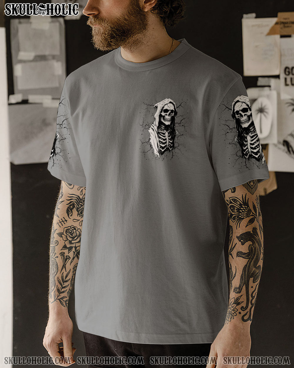 BLISSCORNERS BE CAREFUL WHEN I'M SILENT SKULL REAPER ALL OVER PRINT