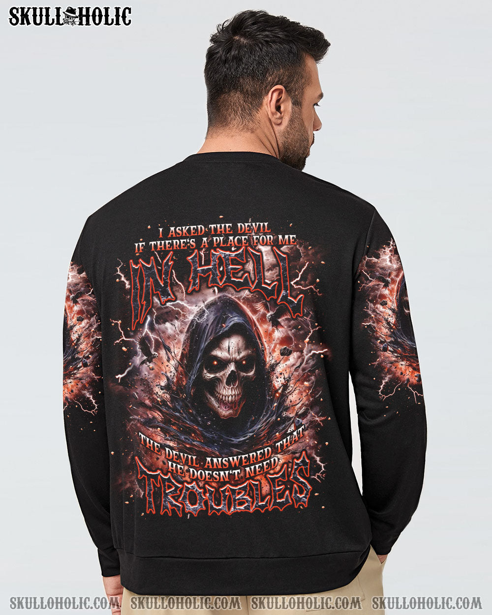 BLISSCORNERS I ASKED THE DEVIL REAPER SKULL ALL OVER PRINT - TLNT0906254