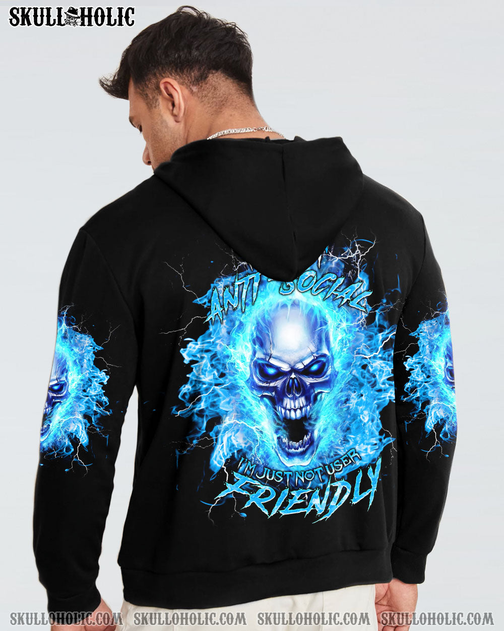 BLISSCORNERS I'M NOT ANTI-SOCIAL SKULL ALL OVER PRINT