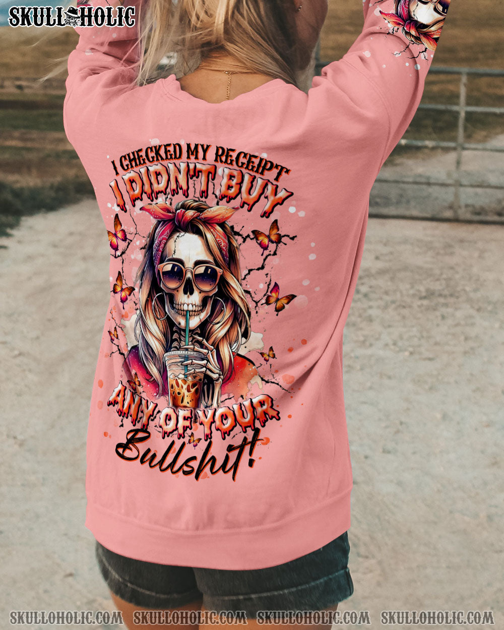 BLISSCORNERS I CHECKED MY RECEIPT SKULL LADY ALL OVER PRINT