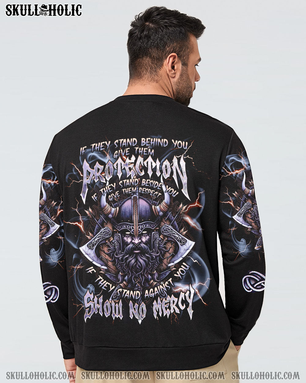 BLISSCORNERS SHOW NO MERCY VIKING SKULL ALL OVER PRINT