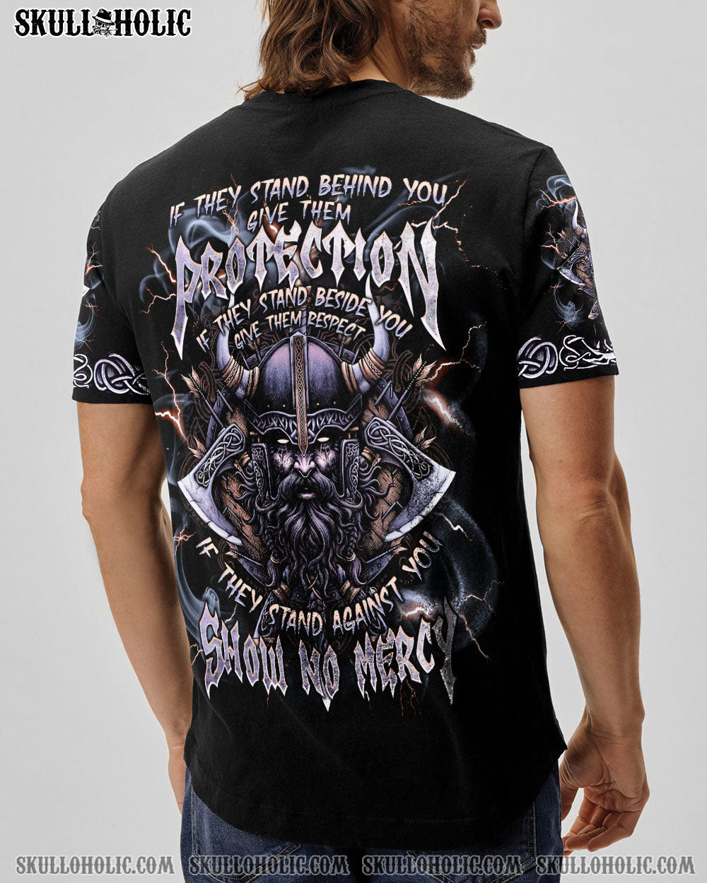 BLISSCORNERS SHOW NO MERCY VIKING SKULL ALL OVER PRINT