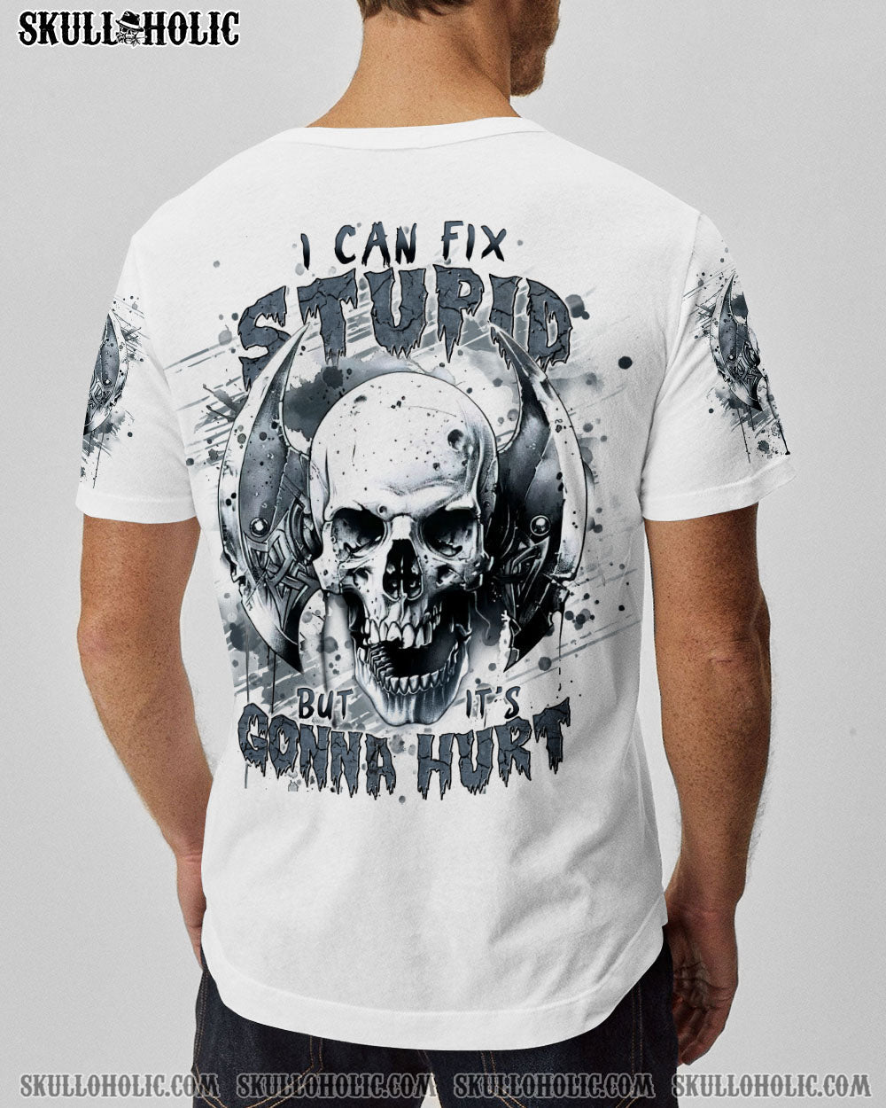 BLISSCORNERS I CAN FIX STUPID BUT IT'S GONNA HURT SKULL ALL OVER PRINT