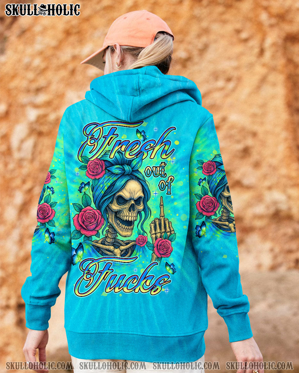 BLISSCORNERS THE GOOD GIRL IN ME MESSY BUN SKELETON ALL OVER PRINT