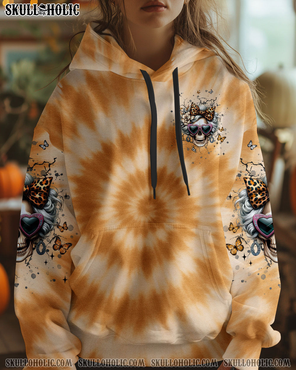 BLISSCORNERS ASSUMING I'M JUST AN OLD LADY SKULL TIE DYE ALL OVER PRINT