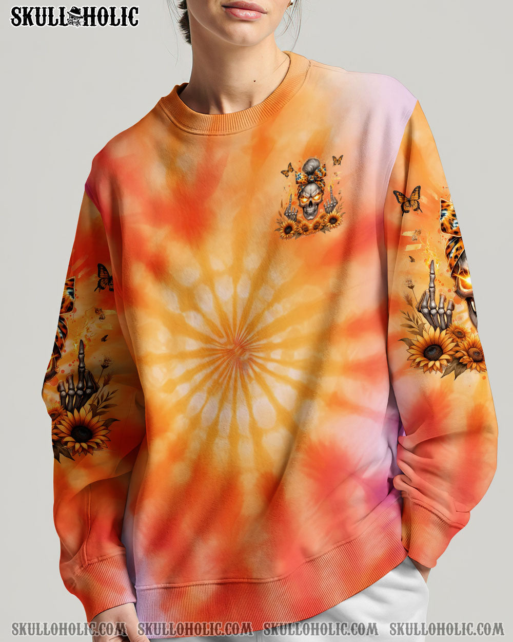 BLISSCORNERS MY GIVE A F IS BROKEN MESSY BUN SKULL ALL OVER PRINT