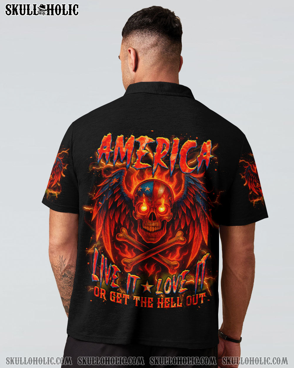BLISSCORNERS AMERICA LIVE IT LOVE IT OR GET THE HELL OUT ALL OVER PRINT
