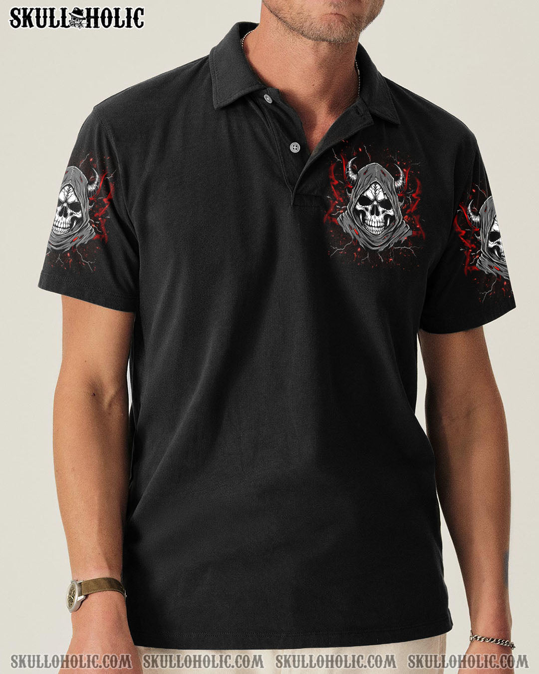 BLISSCORNERS YOUR DEMONS HIDE UNDER YOUR BED SKULL REAPER DEMON ALL OVER PRINT
