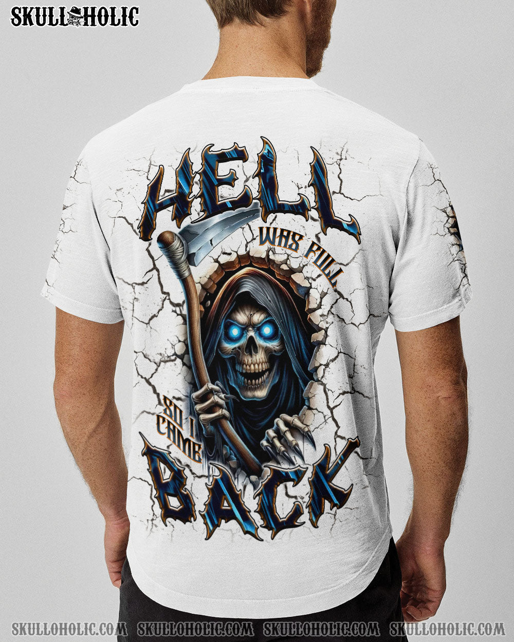 BLISSCORNERS HELL WAS FULL SO I CAME BACK REAPER SKULL ALL OVER PRINT