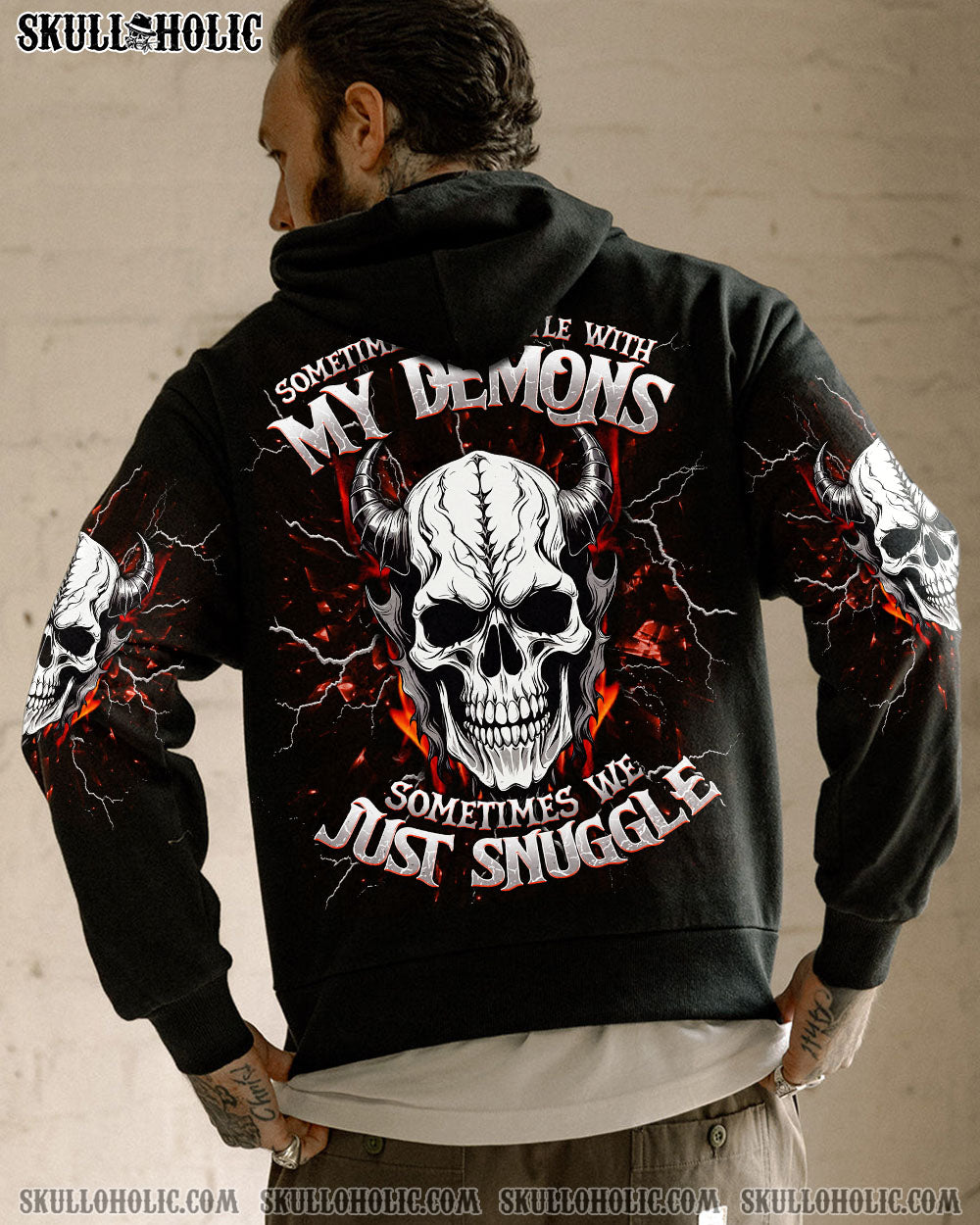 BLISSCORNERS SOMETIMES I WRESTLE WITH MY DEMONS ALL OVER PRINT