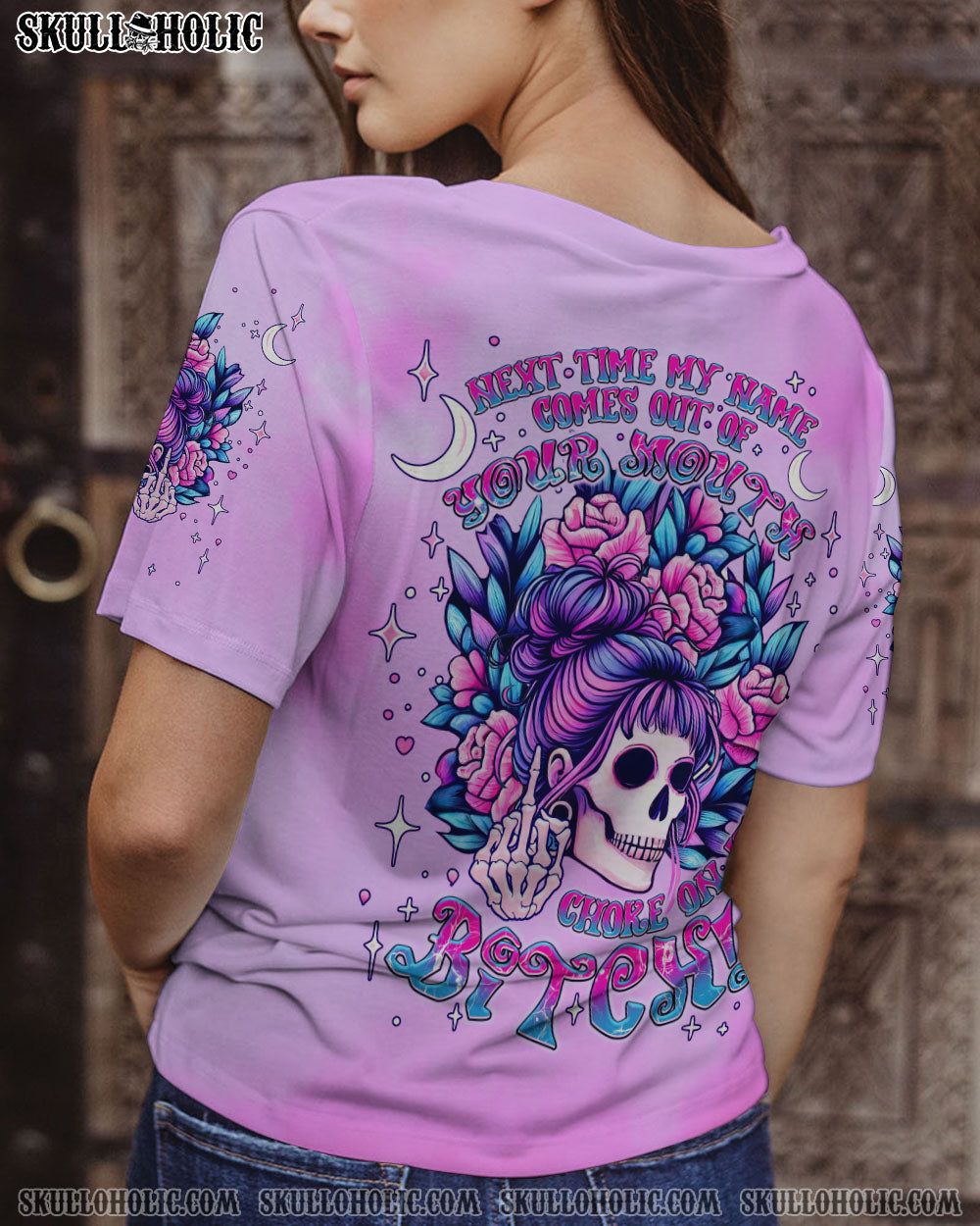 BLISSCORNERS THE GOOD GIRL IN ME MESSY BUN ALL OVER PRINT
