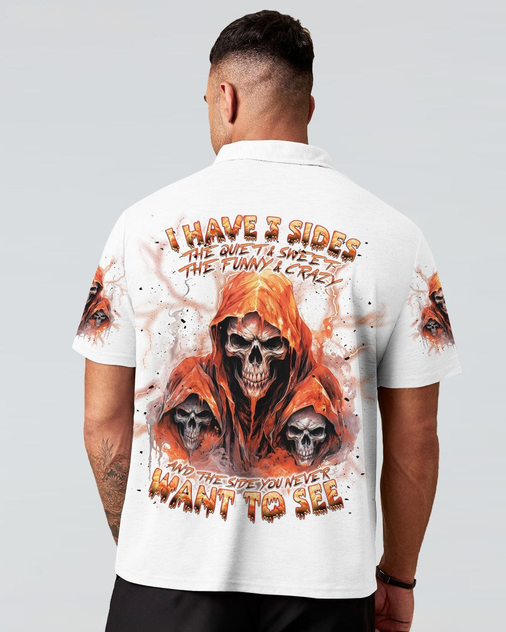 BLISSCORNERS I HAVE 3 SIDES 3 SKULLS REAPER ALL OVER PRINT