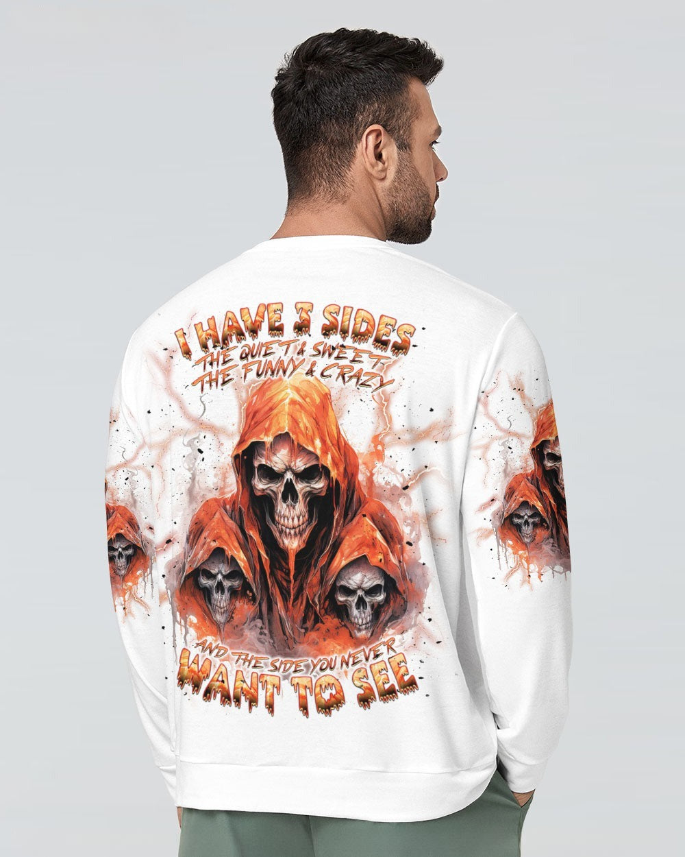 BLISSCORNERS I HAVE 3 SIDES 3 SKULLS REAPER ALL OVER PRINT