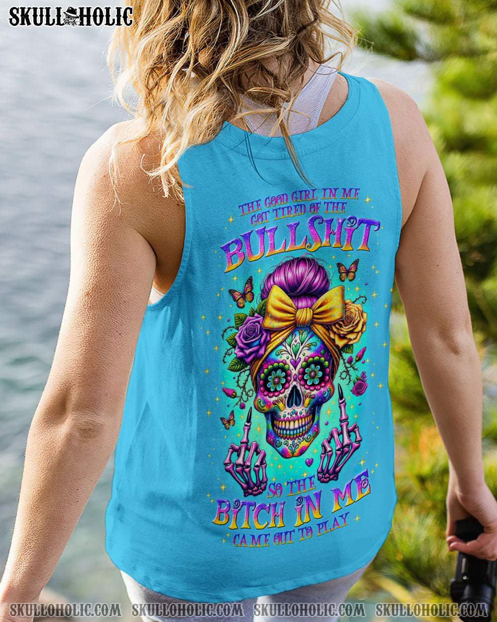 BLISSCORNERS DRINK UP B MESSY BUN SKULL PATRICK'S DAY ALL OVER PRINT