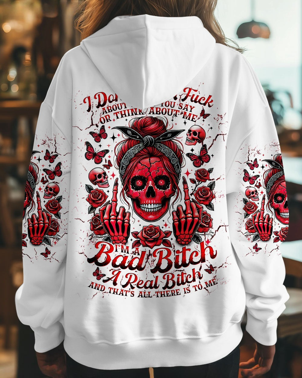 BLISSCORNERS YOU DON'T LIKE ME MESSY BUN SKULL ALL OVER PRINT