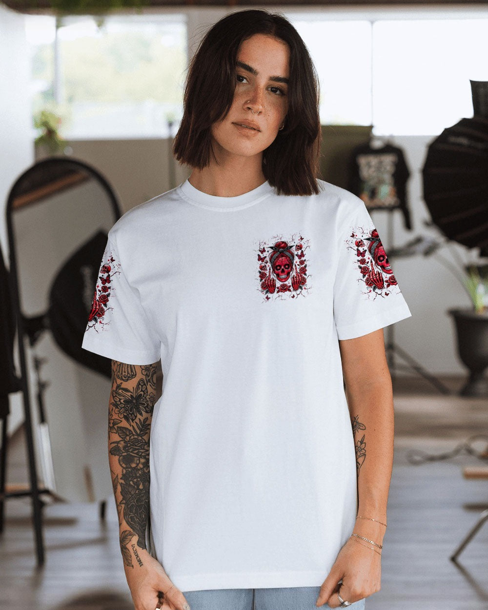 BLISSCORNERS YOU DON'T LIKE ME MESSY BUN SKULL ALL OVER PRINT