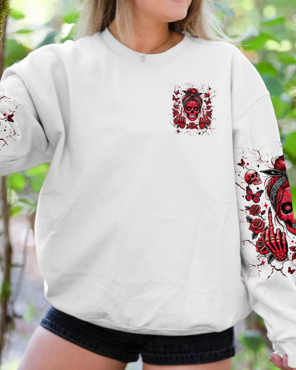 BLISSCORNERS YOU DON'T LIKE ME MESSY BUN SKULL ALL OVER PRINT