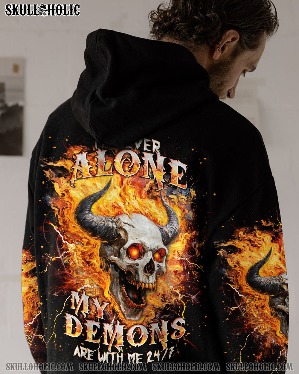 BLISSCORNERS I'M NEVER ALONE MY DEMONS ARE WITH ME 24/7 ALL OVER PRINT