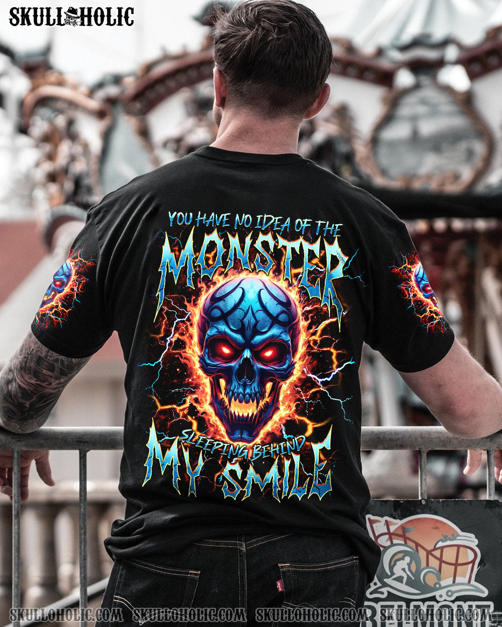 BLISSCORNERS THE MONSTERS SLEEPING BEHIND MY SMILE SKULL ALL OVER PRINT