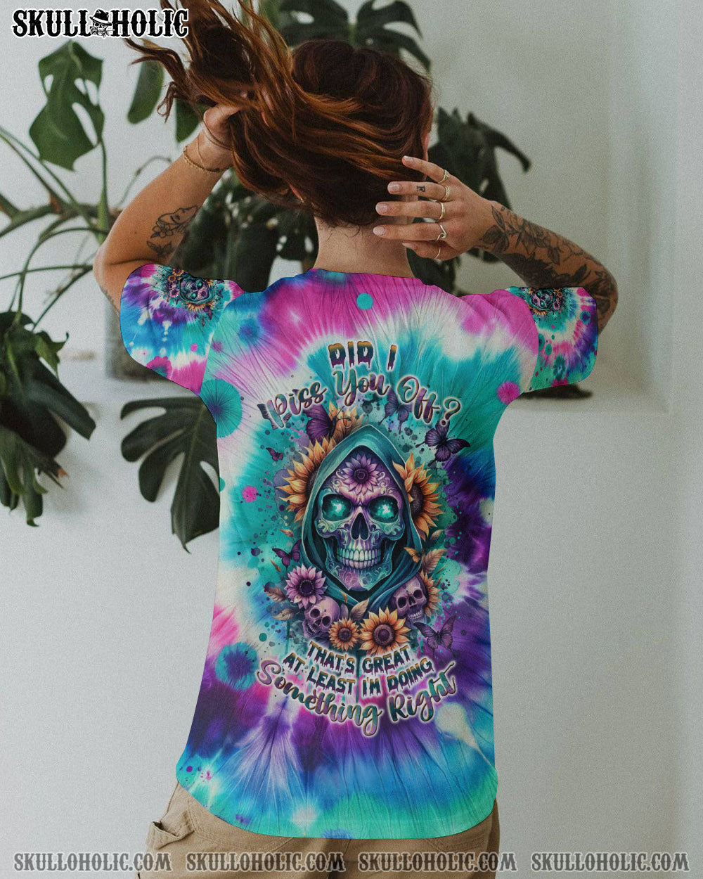 BLISSCORNERS DID I PISS YOU OFF SKULL TIE DYE ALL OVER PRINT