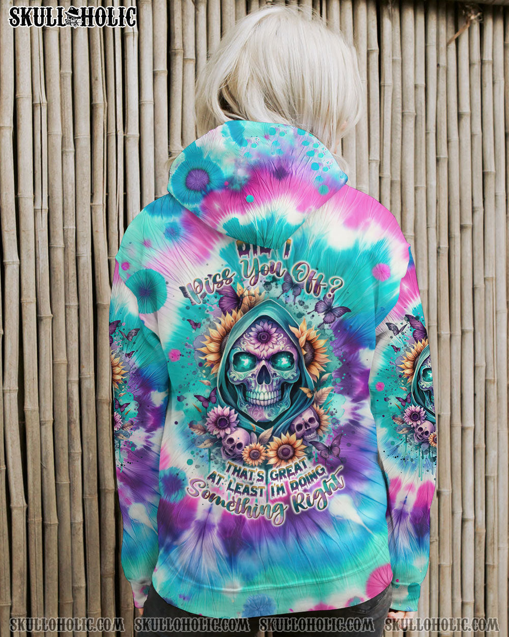 BLISSCORNERS DID I PISS YOU OFF SKULL TIE DYE ALL OVER PRINT