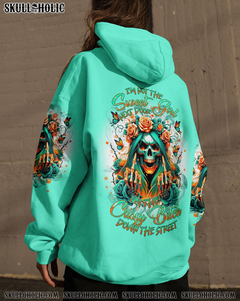 BLISSCORNERS YOU COULDN'T HANDLE ME MESSY BUN SKULL ALL OVER PRINT