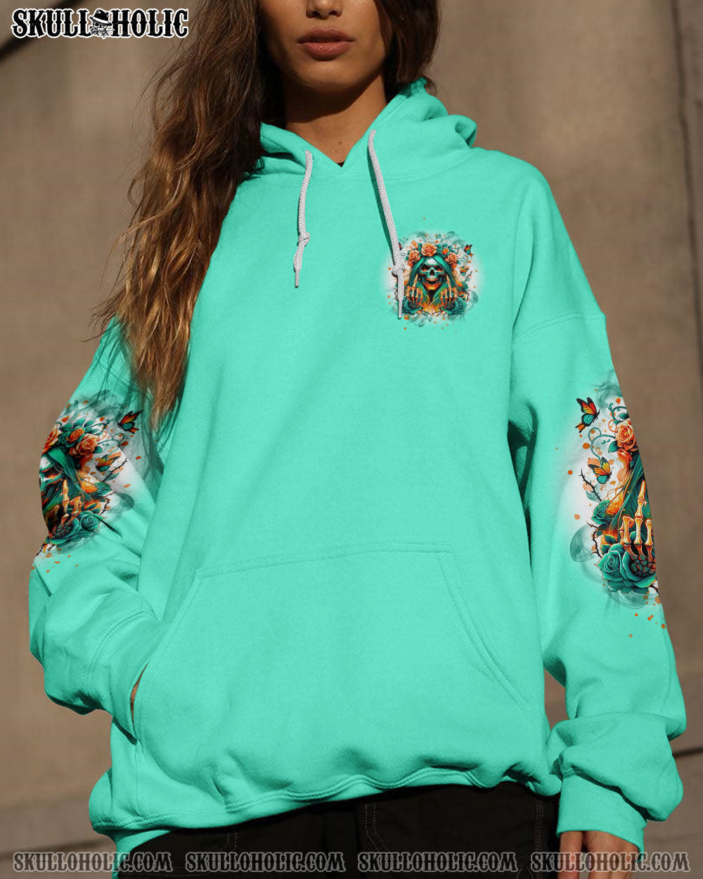 BLISSCORNERS YOU COULDN'T HANDLE ME MESSY BUN SKULL ALL OVER PRINT