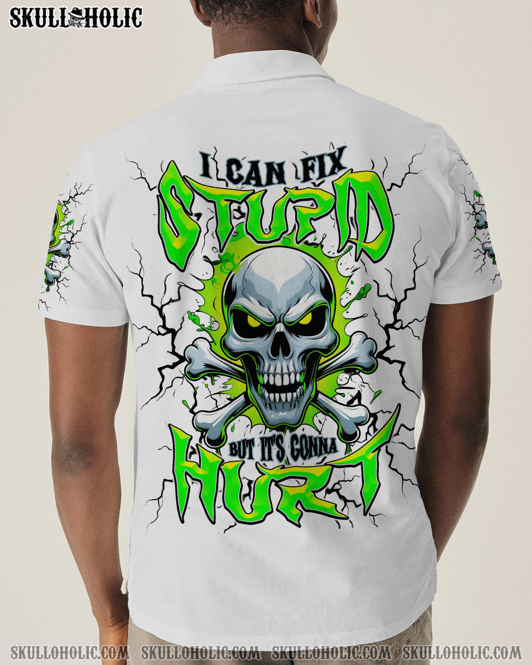 BLISSCORNERS I CAN FIX STUPID BUT IT'S GONNA HURT SKULL BONES ALL OVER PRINT
