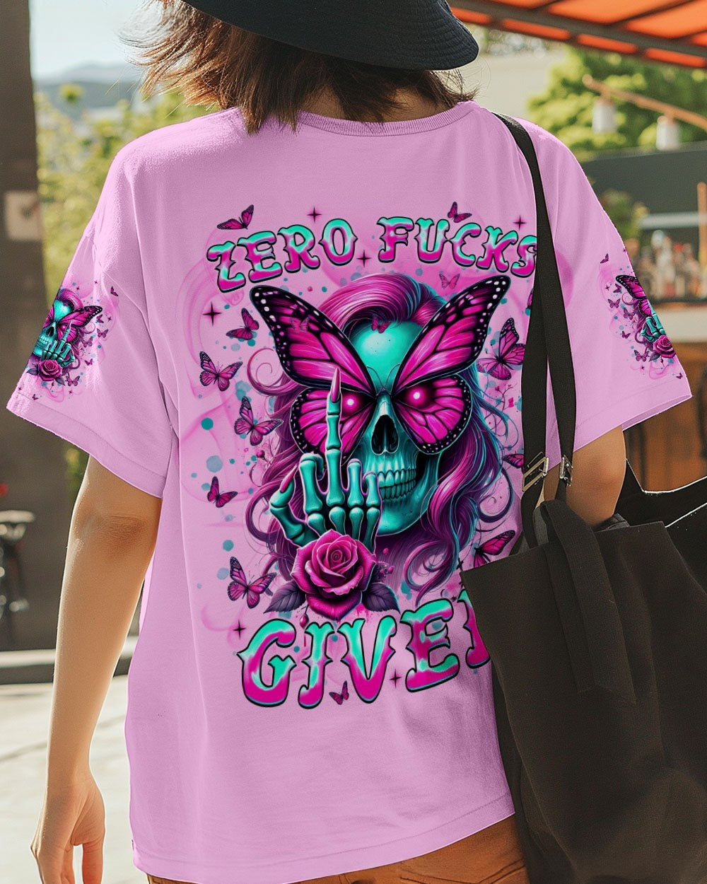 BLISSCORNERS HOW HEARTLESS I CAN BE TATTOO SKULL MESSY BUN ALL OVER PRINT