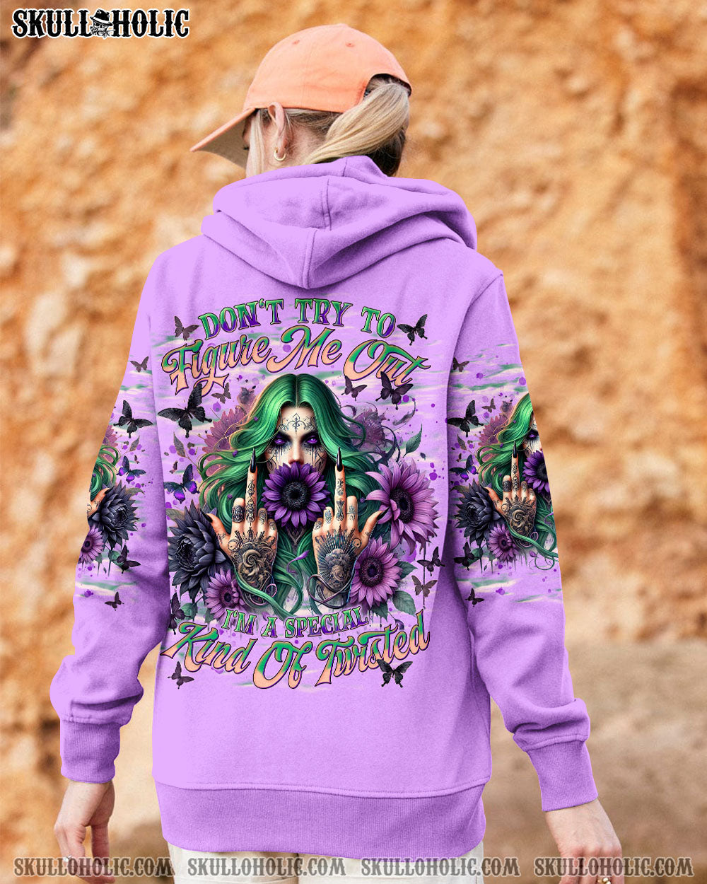 BLISSCORNERS DON'T TRY TO FIGURE ME OUT SKULL LADY ALL OVER PRINT