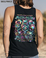 BLISSCORNERS A MOUTH I CAN'T CONTROL SKULL MESSY BUN ROSE ALL OVER PRINT