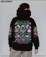 BLISSCORNERS A MOUTH I CAN'T CONTROL SKULL MESSY BUN ROSE ALL OVER PRINT