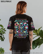 BLISSCORNERS A MOUTH I CAN'T CONTROL SKULL MESSY BUN ROSE ALL OVER PRINT