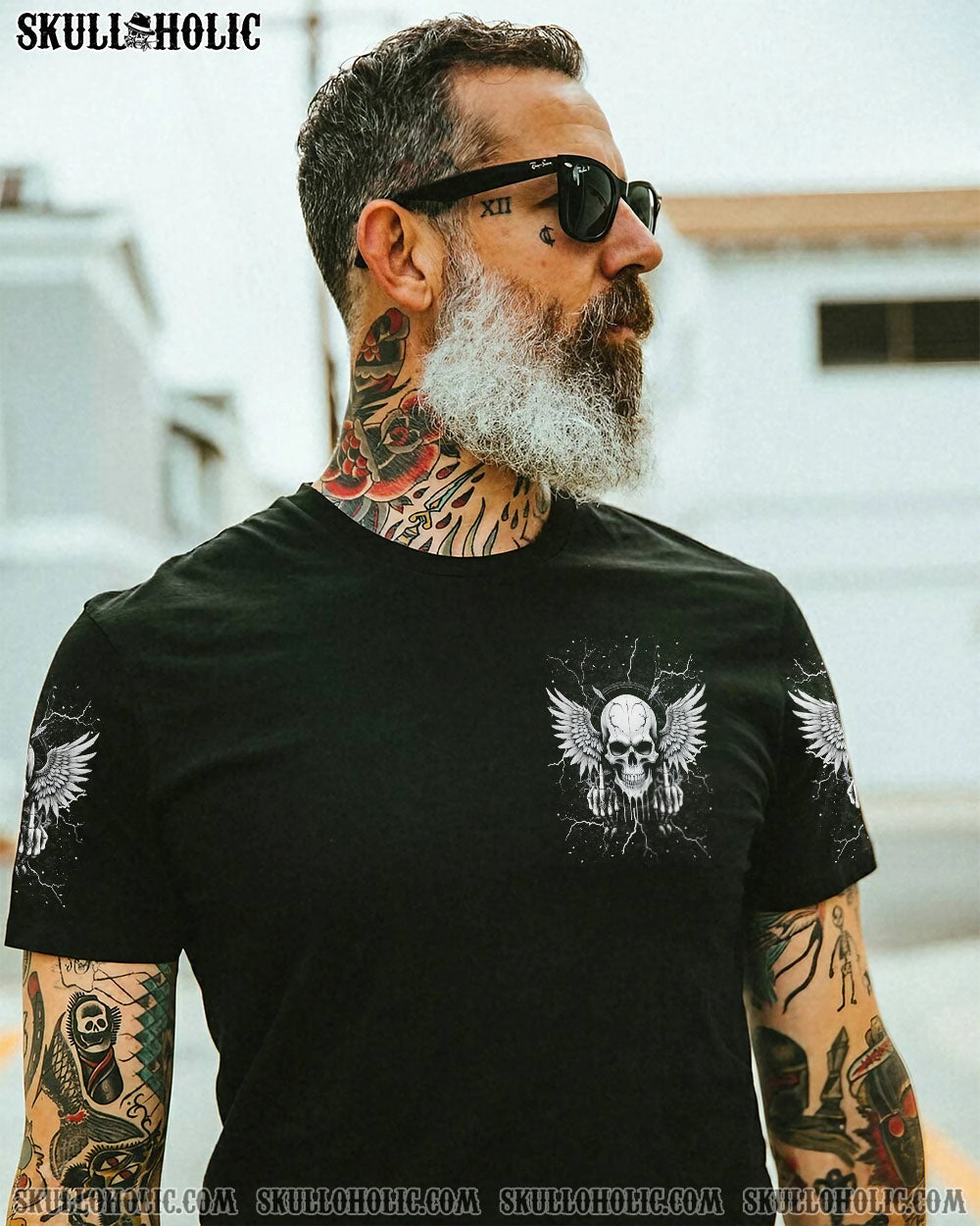 BLISSCORNERS MY GIVE A F IS BROKEN SKULL WINGS ALL OVER PRINT