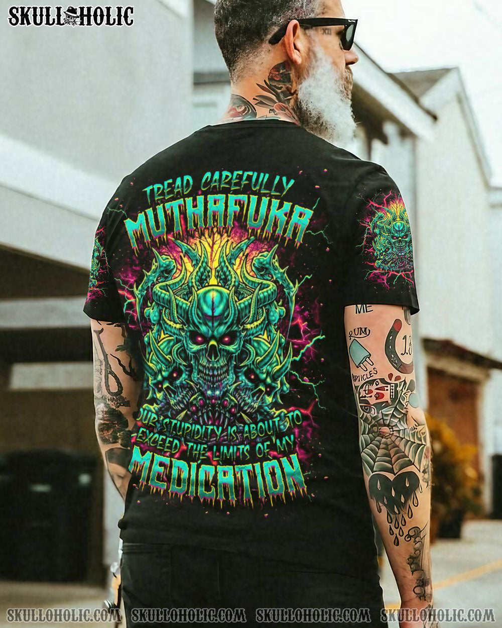BLISSCORNERS TREAD CAREFULLY MUTHAFUKA SKULL ALL OVER PRINT